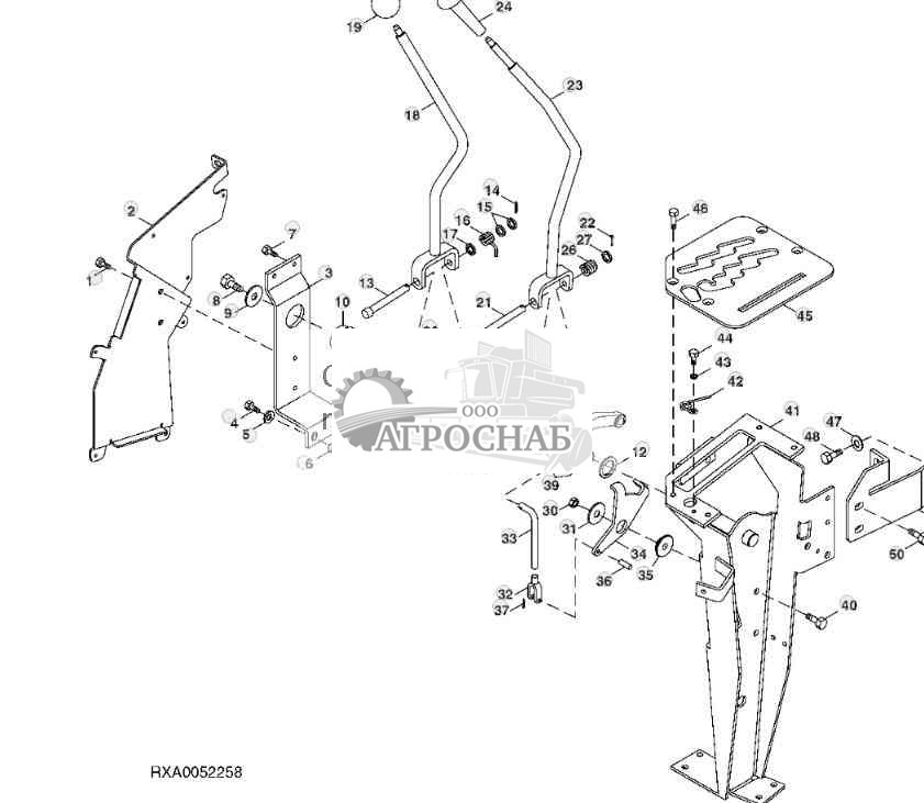 Transmission Shifter Control Levers, Linkage And Support (12-Speed Syncro24-Speed PowrSync™) 